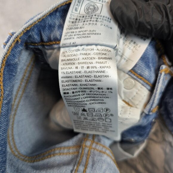 Levis Wedgie Straight Jeans Womens 25 Blue Denim High Rise Button Fly Premium - Picture 14 of 15
